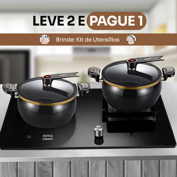 [Leve 2 Pague 1] Panela de Ferro Forjado Duble à Prova de Explosões + BRINDE: Kit Utensílios